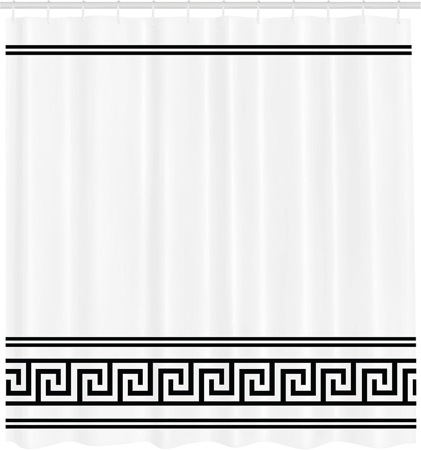 

Abstract Shower Curtain, Simple Classic Greek Art Inspired Pattern Monochrome Athens, Cloth Fabric For Bathroom Decor W60H190(CM)-1 Pcs