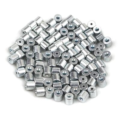 ECR010 100 PCS Car Window Regulator Winder Repair Steel Cable Wire Rope End Fitting Pin Stop Sleeve Crimp Rivet 6x5.45/1.7 Mm