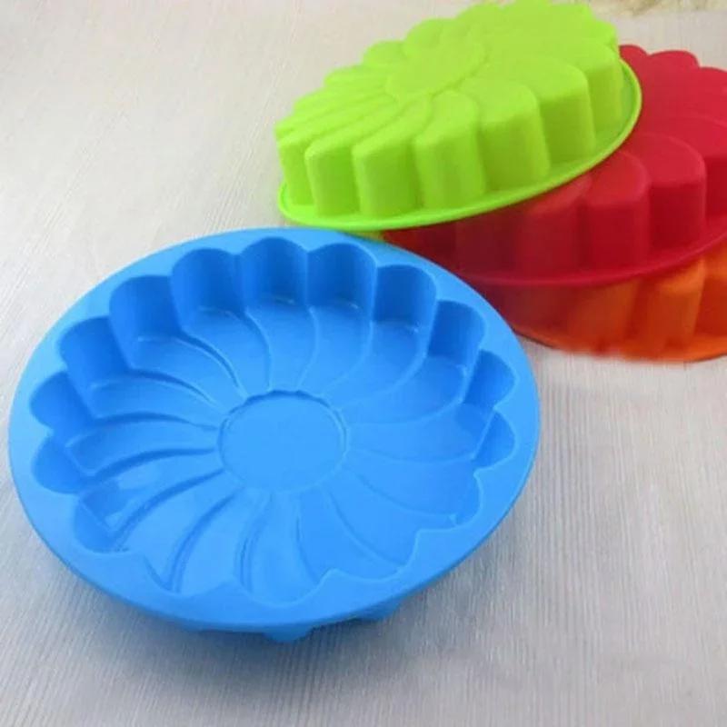 Silikon Große Kuchenformen Sonnenblumen Kuchen Backformen Backwerkzeuge 3D Form Pfanne Tablett DIY Geburtstag Hochzeitsfeier Zubehör Farbe Zufällig