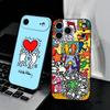 Künstler K-H-haring Handyhülle Für IPhone 17 Air 16 E Pro Max 15 14 13 Mini 12 Pro 11 Max Plus Schwarze Weiche Hülle