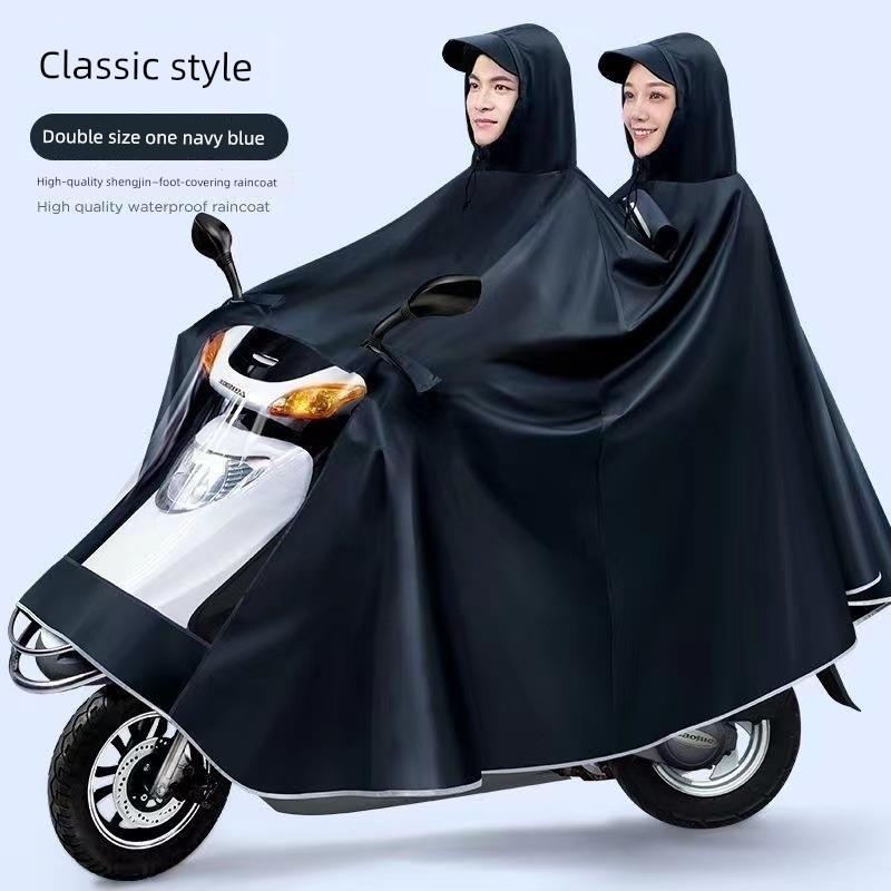 Raincoat for Electric Vehicles, Enlarged and Thickened Motorcycle Poncho for Two or One Person, Suitable for Men and Women, Storm-Proof, Full-Body