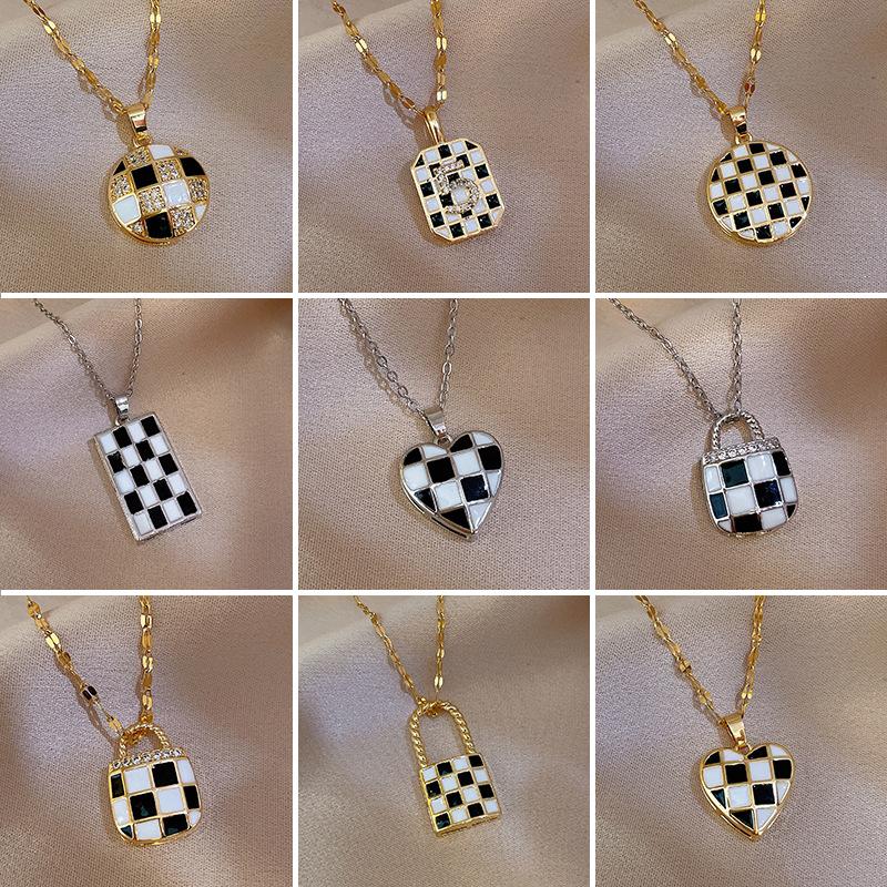 Korea Dongdaemun New Smart Shining Necklace Texture Simple Zircon Micro Inlaid Clavicle Chain