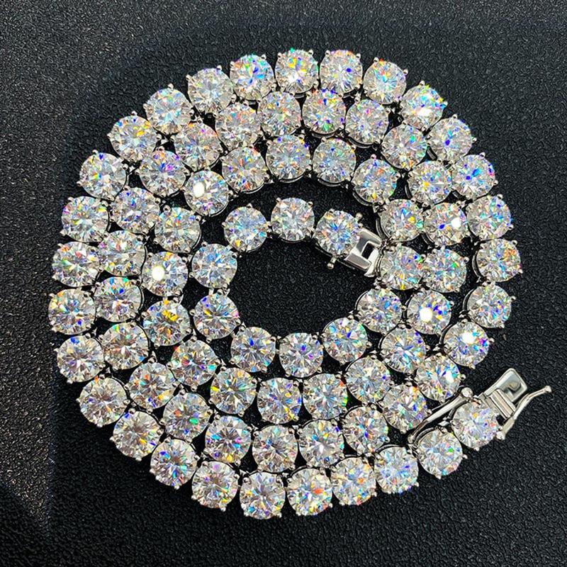 ICEBLING 3/4/5/6MM Round Cut CZ Stone Tennis Necklace Iced Out Single Row Cubic Zirconia Necklace for Men Women Hip Hop Jewelry