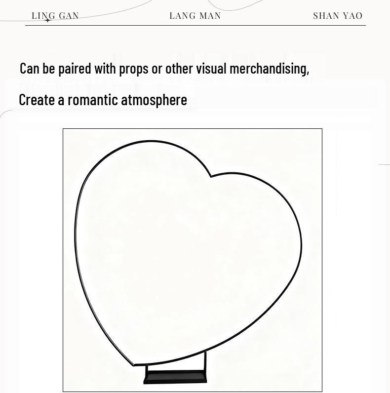 7.2FT Herzförmiger Hintergrundständer für Hochzeiten & Partys - Schmiedeeisen Ballonbogen