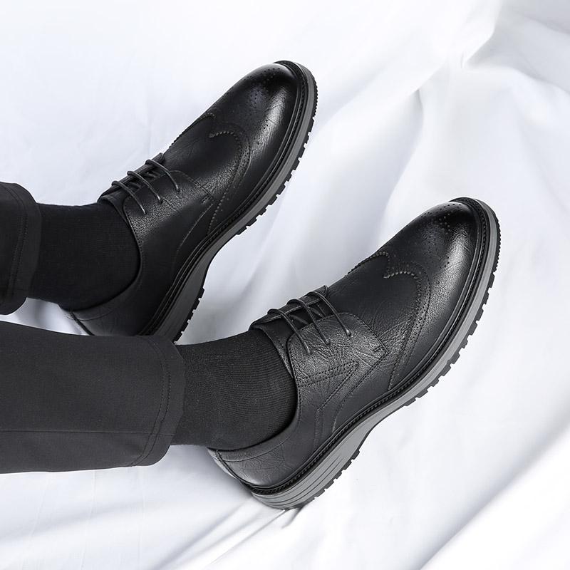 Zapatos Oxford de Hombre Artesanales de Moda Nueva Antideslizantes de Cuero Brogue Zapatos de Vestir Clásicos de Negocios para Citas Mocasines Zapatos Formales de Fiesta