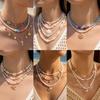 Women's Bohemian Resort Style Starfish Pearl Multi-layer Necklace Versatile Beach Accessory