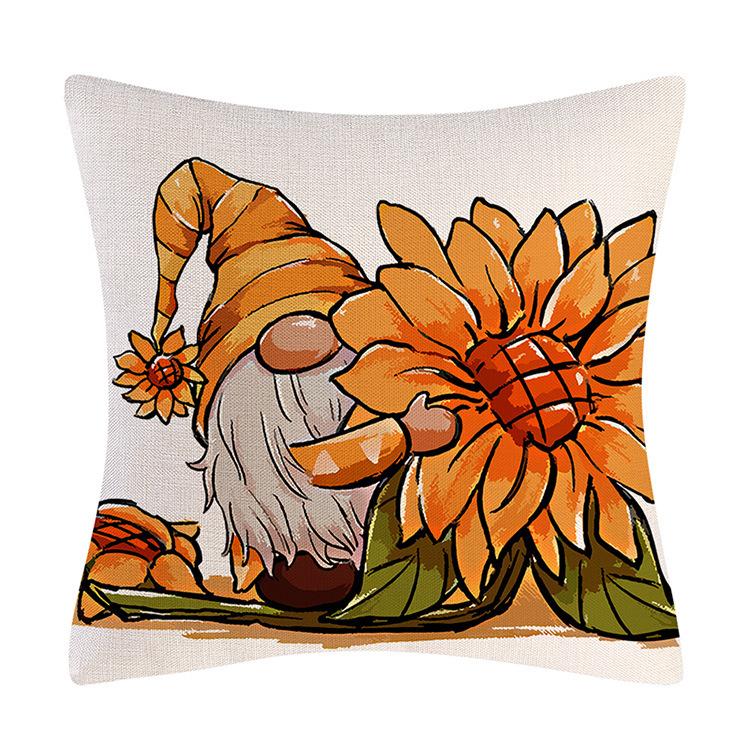 New Pumpkin Pillow Cover Autumn Harvest Line Print Sofa Cushion Cover Bedroom Pillow Cover