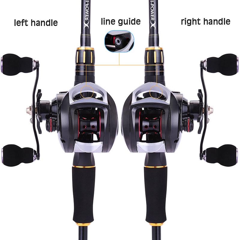 

Удочка Набор рыболовных катушек Кастинговые удочки Комбинированные 4 секции Baitcaster Rod 18 + 1BB Casting Left Hand