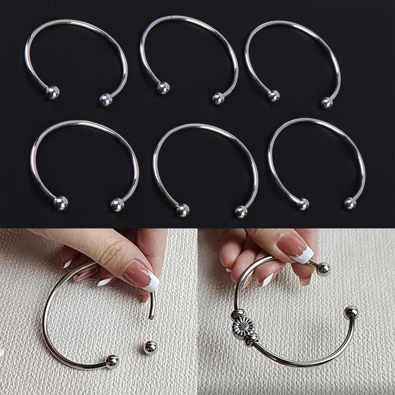 2 Bucăți Brățară Manșetă Deschisă din Oțel Inoxidabil Sârmă Goală Pentru Accesorii de Realizare Bijuterii DIY Charmuri cu Mărgele Reglabil