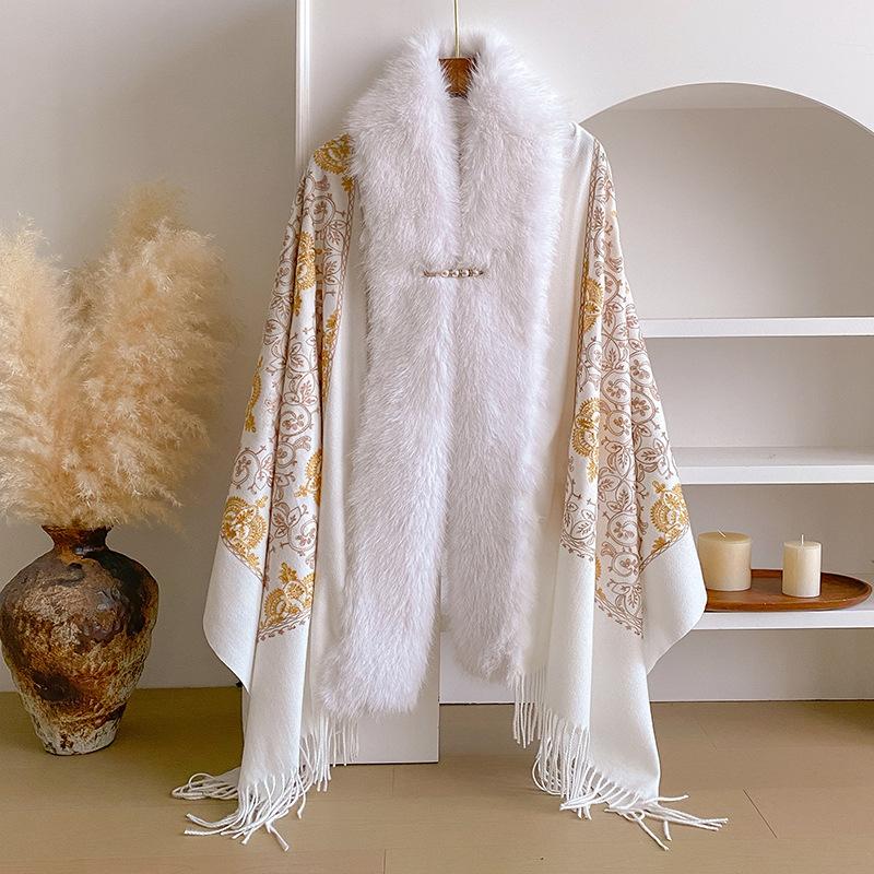 

Winter Scarf Women Luxury Two-Sides Cashmere Scarf Thickened Warm Shawl Classic Tassels Scarf Pattern Shawl 55x170cm