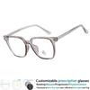 Square Large Frame Anti Blue Light Glasses Trendy Rivet Optical Clear Eyeglass Customizable Prescription Spectacles #302731