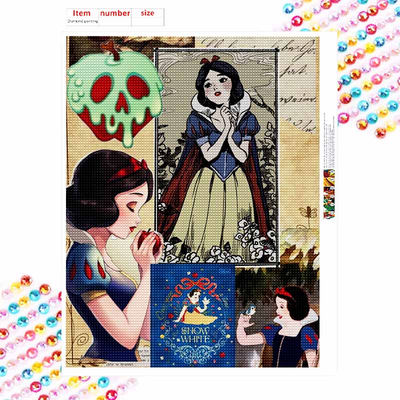 Disney Diamond Painting 5D DIY Snow White Diamond Painting Set Suitable for Adults/Beginners Creative Gift Home Decoration