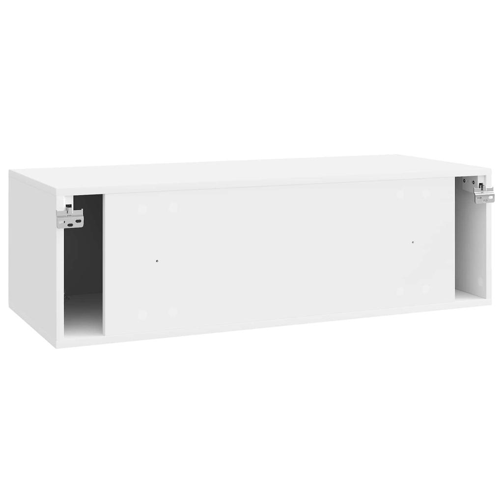 Wall Mounted TV Cabinet Glossy White 98 X 41 X 30 Cm
