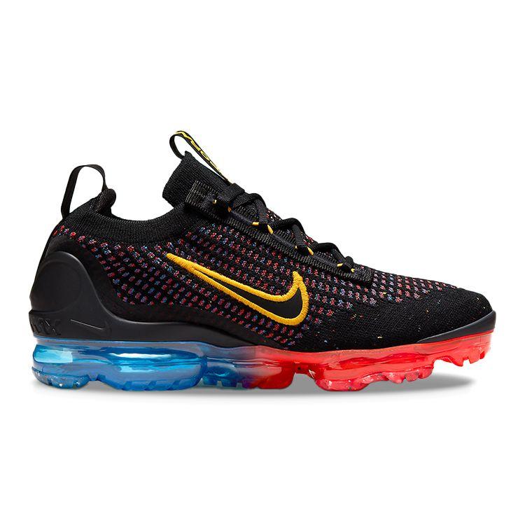 Nike Air VaporMax 2021 Flyknit GS Black Multi Kids Sneakers Photo-Blue Bright-Crimson University-Gold DV2198-001