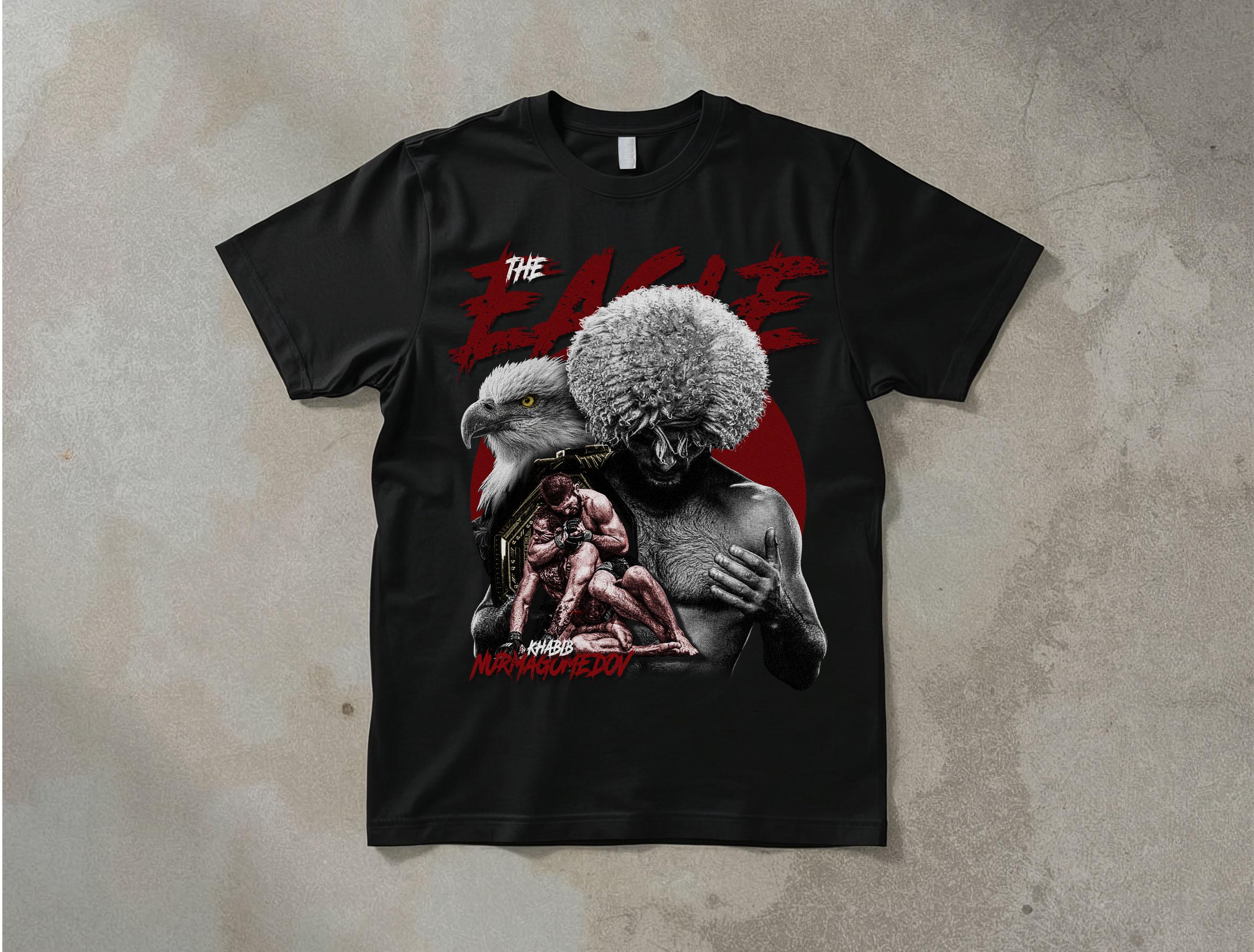 

2026 Summer UFC Khabib Nurmagomedov Fighting Graphic Tshirt Women Sports Cotton Short Sleeve Loose Leisure Fitness Shirt Unisex 4XL