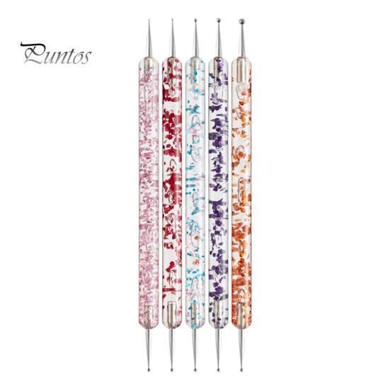 

5 шт. набор для рисования точками на ногтях, набор для самостоятельного тиснения ногтей с двойной головкой, инструменты для переноса на кальку, инструменты для дизайна ногтей 5pcs