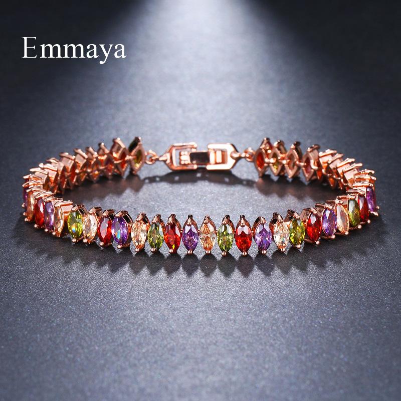 Fashion Colorful Zircon Bracelet Series for Women, Micro Paved Zircon Luxury Jewelry