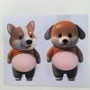 1/5Pcs 3D Cute Puppy Sticker Squeezeable Shiba Inu Sticker Refrigerator Wall Decoration Silicone Self-Adhesive Sticker