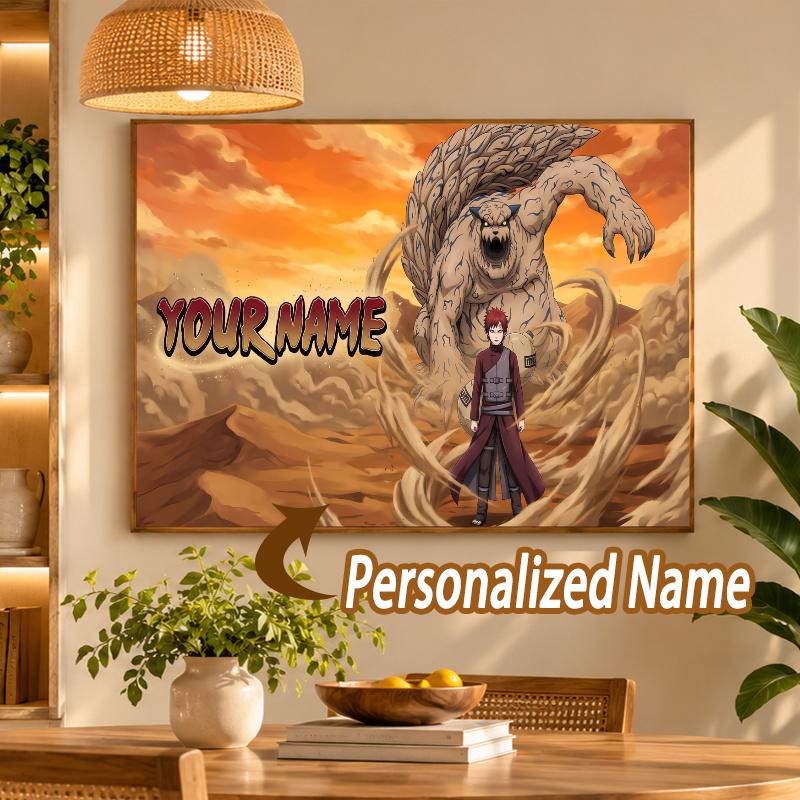 Gaara Naruto Custom Name Diamond Painting Personalized 5D Full Drill DIY Diamond Art Home Decor
