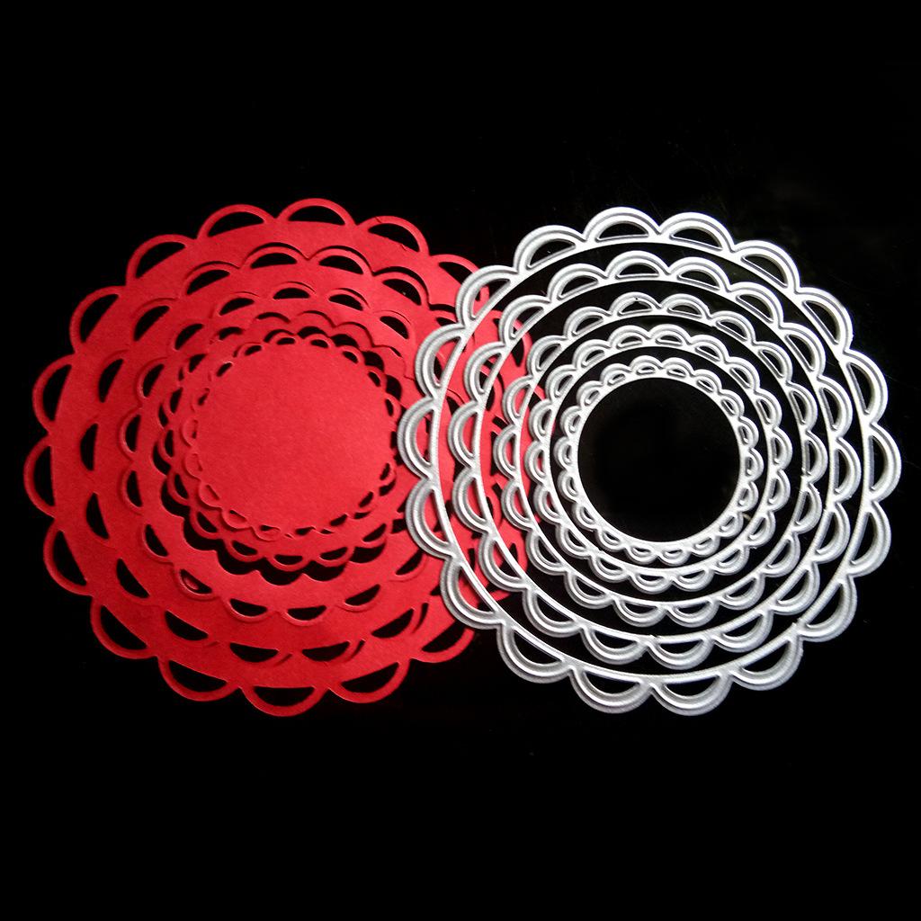 

5pcs Round flower DIY knife molding flower knife mold carbon steel die cutting