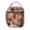 Scarlett Johansson Photo Collage Insulated Lunch Bag for Women Kids Portable Food Boxes Thermal Lunch Box Tote