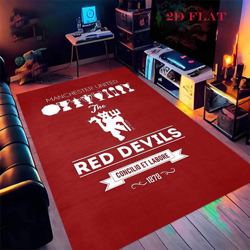 Man Utd Vloerkleed Tapijt voor Woonkamer Slaapkamer Huis Sofa Decoratie, Kinderspeel Antislip Vloermat