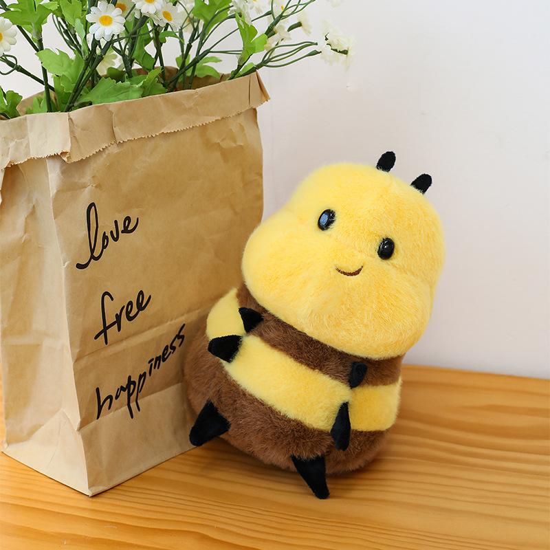 Cute Little Bee Expression Plush Toy Creative Bee Doll Doll Boy and Girl Throw Pillow Rag Doll Little Bee