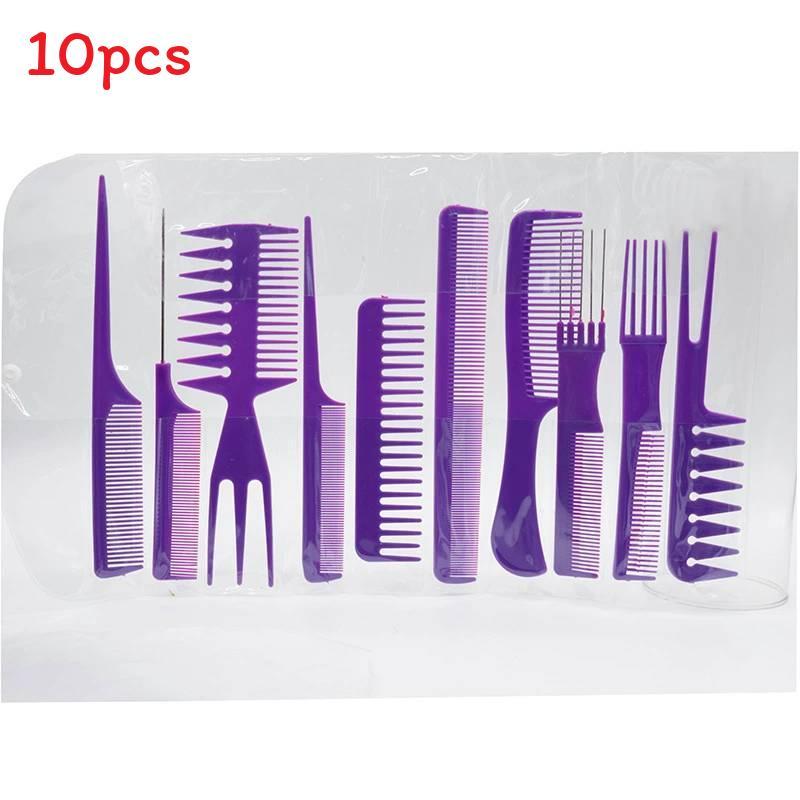 

Парикмахерский набор расческа 10 штук специфический стайлинг край салонное оборудование стайлинг фиолетовый