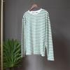 2025 Spring Fashion Striped Long Sleeve T-shirt Women's Cotton Round Neck Casual Versatile Top for Europe and America