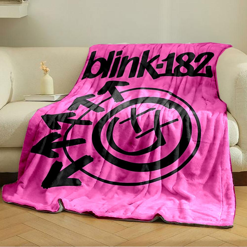 Blink-182 Logo Pink Blanket for All Seasons Blanket Lunch Break Throw Gift