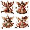 1 pcs DIY Crafts Wooden Christmas Tree Decor 1D Flat Colorful Design Girl-Shaped Pendant Ornaments Xmas Decor Xmas