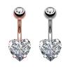 Set of 6 Sexy Heart Shaped Belly Button Rings 316L Stainless Steel Navel Piercing Jewelry for Women for Weddings or Gifts
