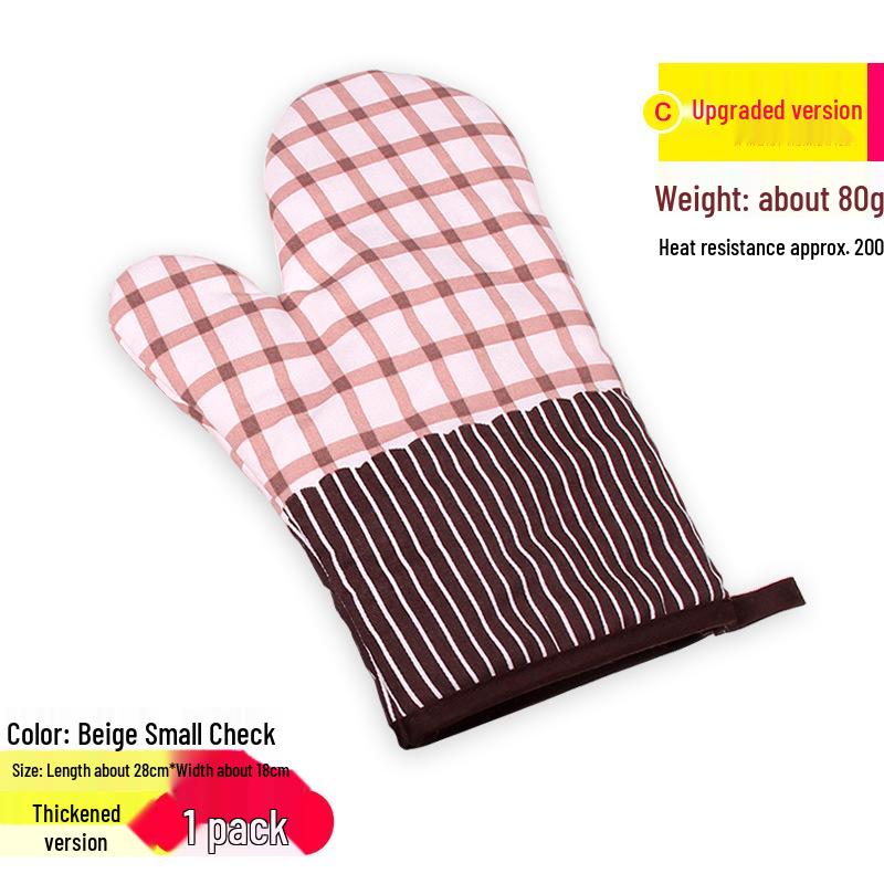 Thick Cotton Insulated Oven Gloves - High Temp Resistant & Anti-Scald for Baking & Kitchen Use