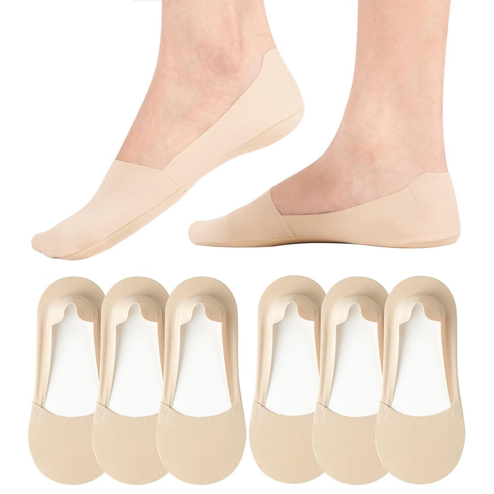 

Женские нейлоновые нескользящие тонкие шелковые носки с низкой подкладкой, легкие лоферы на плоской подошве, 6 пар One Size