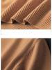 Herren Rundhals-Pullover Herbst und Winter Große Größe Locker Gestrickter Pullover Einfarbig Inneres Langarm-Unterhemd Warmhalten Top