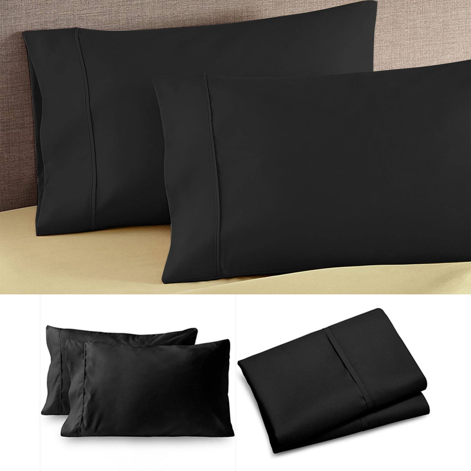 2pcs Extra-large Pillowcases - 20x36 Inches Ultra-soft Brushed Microfiber Pillowcases With Envelope Closure, Cool & Breathable One Size