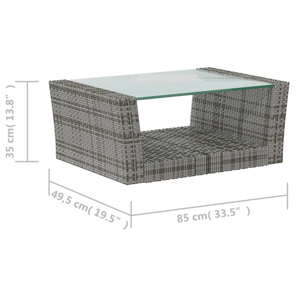 16 piece Garden Lounge Set with Cushions Poly Rattan Grey