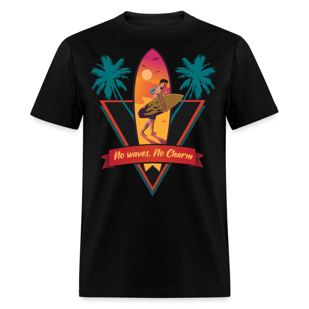 

No Waves No Charm shirt Ocean Beach Surfing Lover Sunset T-Shirt Size S-6XL XL