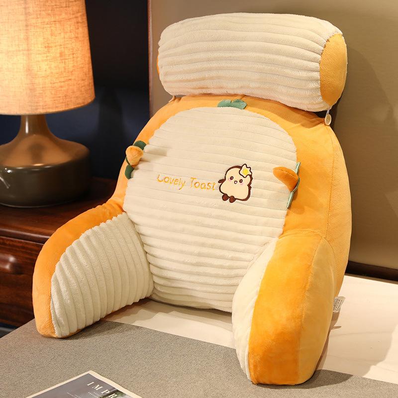 Dormitory Office Bedside Backrest Cushion - Cartoon Cute Large Pillow Waist Support for Bed Reading Playing Sofa-Like Comfort Bolster