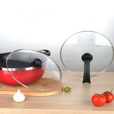 Universal Round Pot Cover Tempered Glass Visible Frying Pan Cover Anti-scalding Pot Lid Cookware Parts Kitchen Accessories