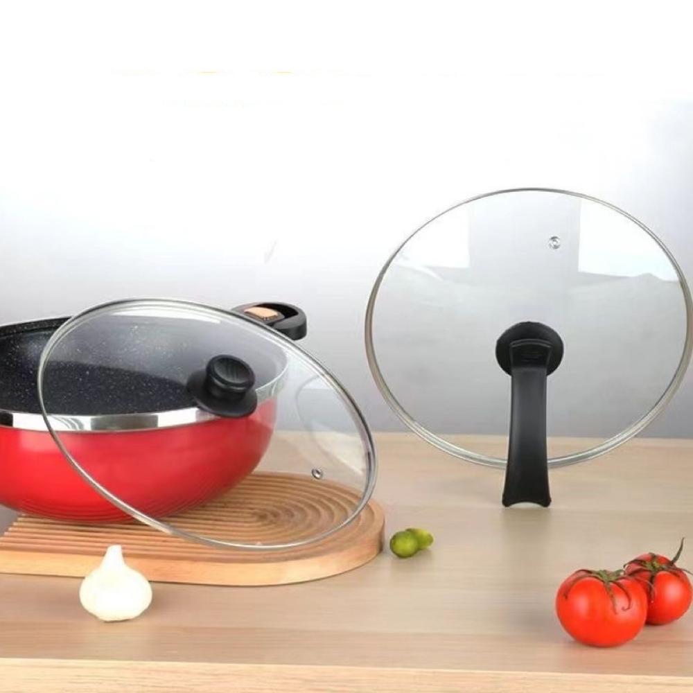 Durable Universal Pot Cover Tempered Glass Visible Pot Lid Anti-scalding Round Cookware Parts Kitchen Accessories