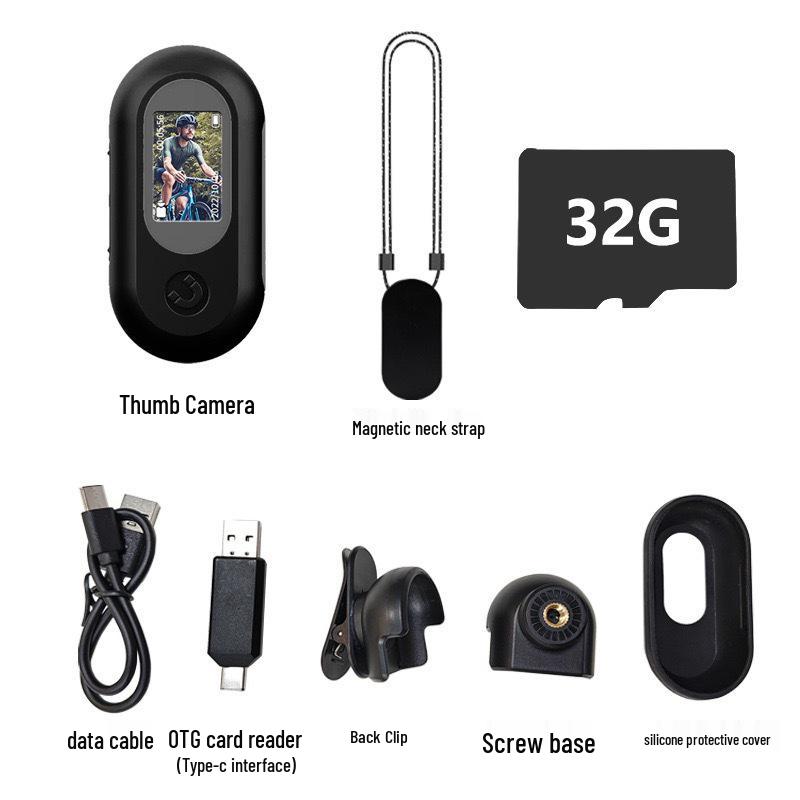 Wearable Thumb Action Camera: Magnetic Pocket, Neck & Pet Mount