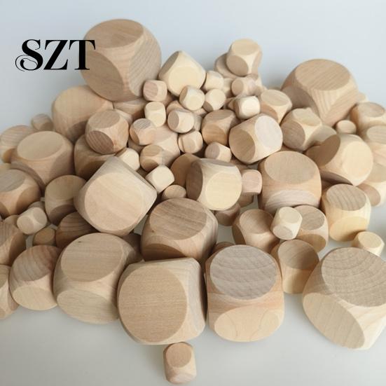 Heavy Duty Wooden Dice 5Pcs 2/3/4/5/6/7CM Rounded Corner Six-Sided Giant DIY Hand Painted Gaming Block Cube Game Night Props