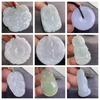 Myanmar Natural A-Grade Jade Pendant with Fox, Tiger, Qilin, and Bodhisattva Figures
