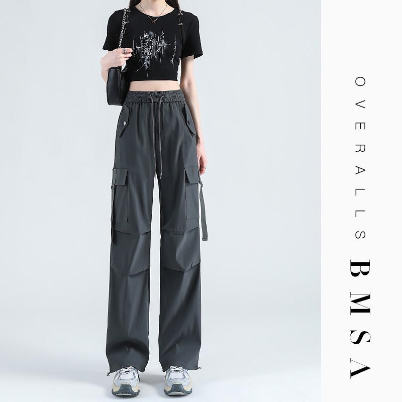 

Женские облегающие эластичные брюки карго с широкими штанинами на весну и осень 2024 XL