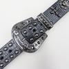 Crocodile Pattern Western Rivet Skull Punk Leather Belt, Unisex Y2K Style