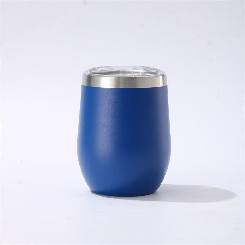 12oz Insulated Eggshell Stainless Steel Wine Glass (U-Shaped, Large Belly)