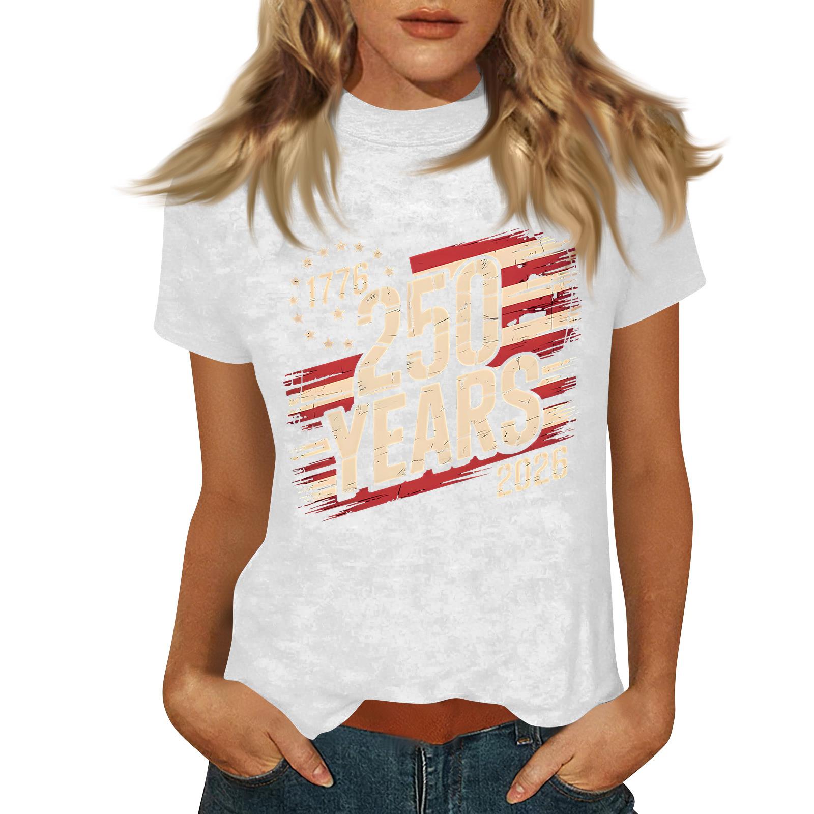 

Women s Fashion Casual Three-quarter SleevePrinted Round Neck Top XL білий