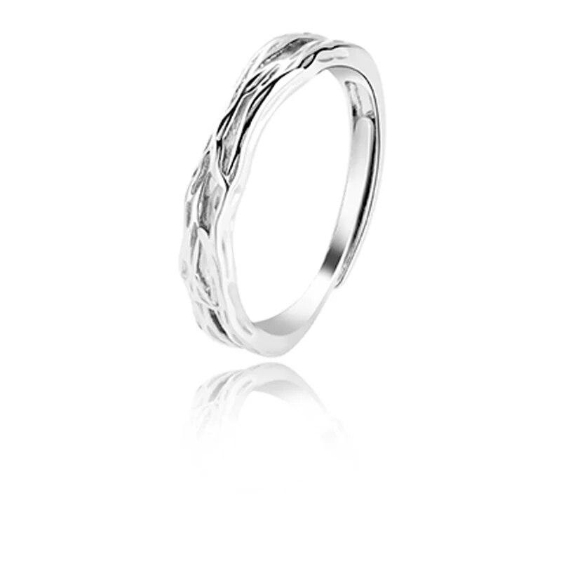 

Сладкие романтические серебряные кольца с веткой, шипами и листьями, парные кольца, простые ветки, геометрические открытые регулируемые кольца для влюбленных, День святого Валентина CHINA