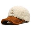 2024 Trendy Big Letter Embroidery Men Winter Hats White Brown Lambswool Baseball Cap for Women Warm Plush Trucker Hats Gorras